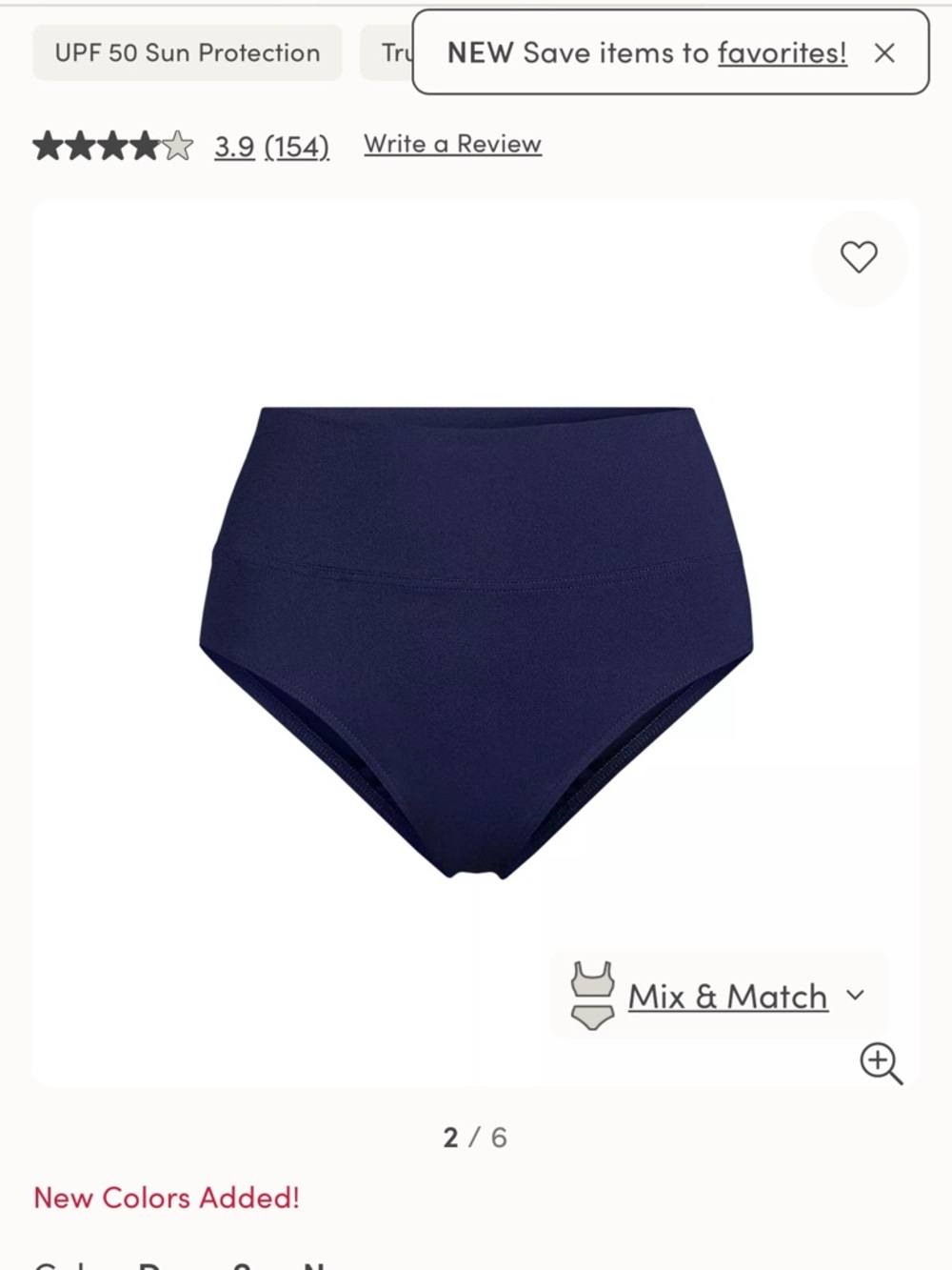 Lands' End High-Waist Navy Swim Bottoms
